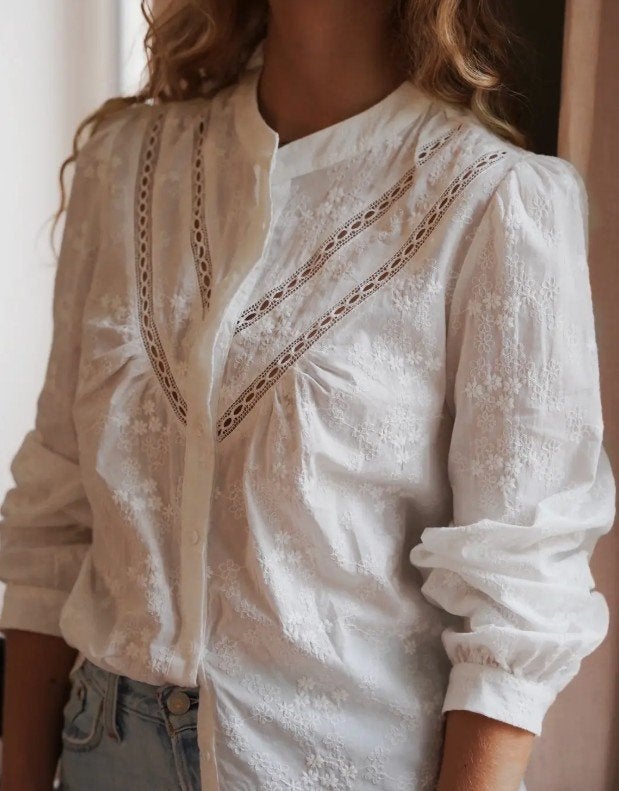 Blouse barok wit maat XXL BOHO Hippie 46 / 48 nieuw, Wit, Maat 46/48 (XL) of groter, Nieuw, Ophalen of Verzenden