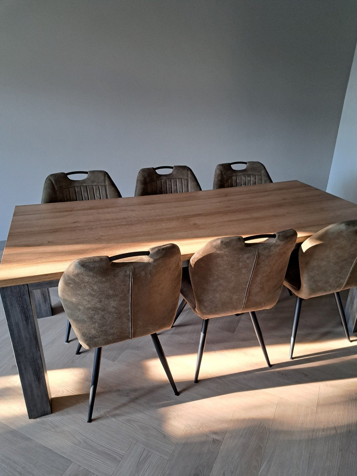 Eetkamertafel met 6 stoelen, Ophalen, Gebruikt, 50 tot 100 cm, Vijf personen of meer