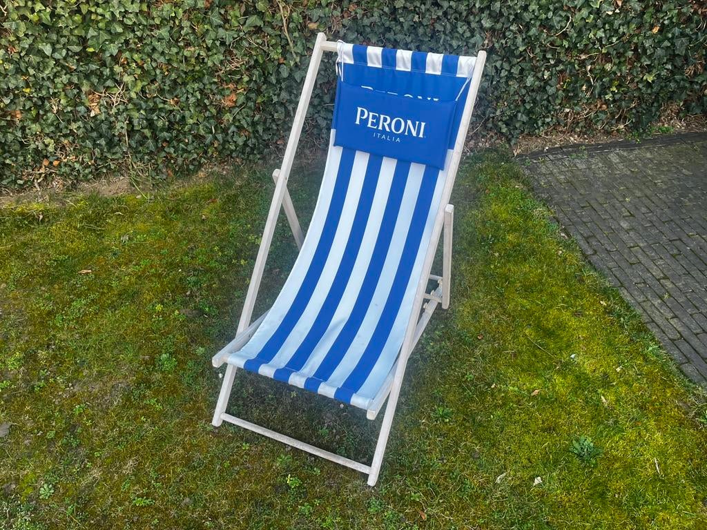 Peroni Italia strandstoel, Tuin en Terras, Ophalen of Verzenden, Zo goed als nieuw, Eenpersoons, Inklapbaar
