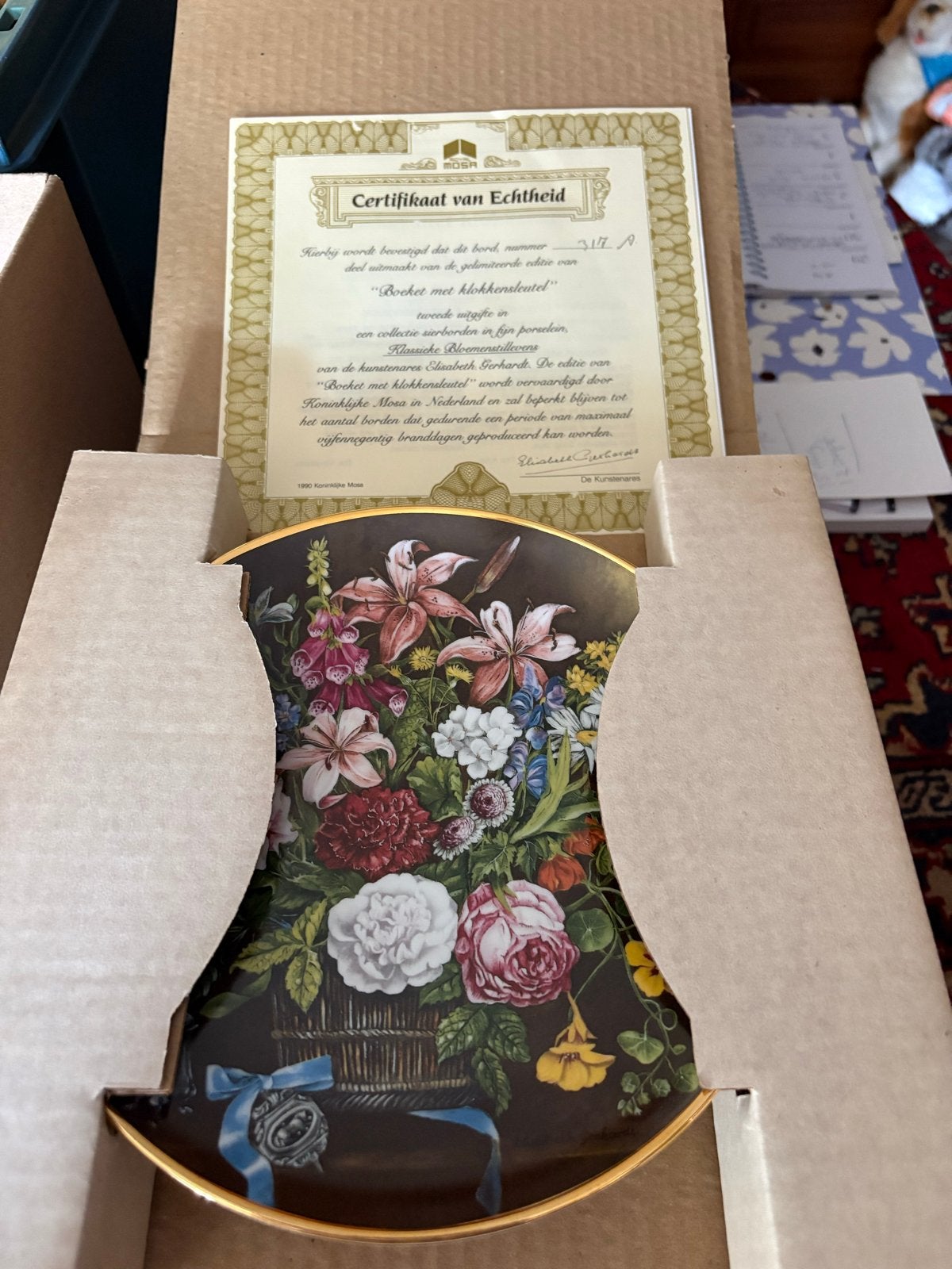 5 Koninklijke Mosa sierborden met certificaat, Antiek en Kunst, Ophalen of Verzenden