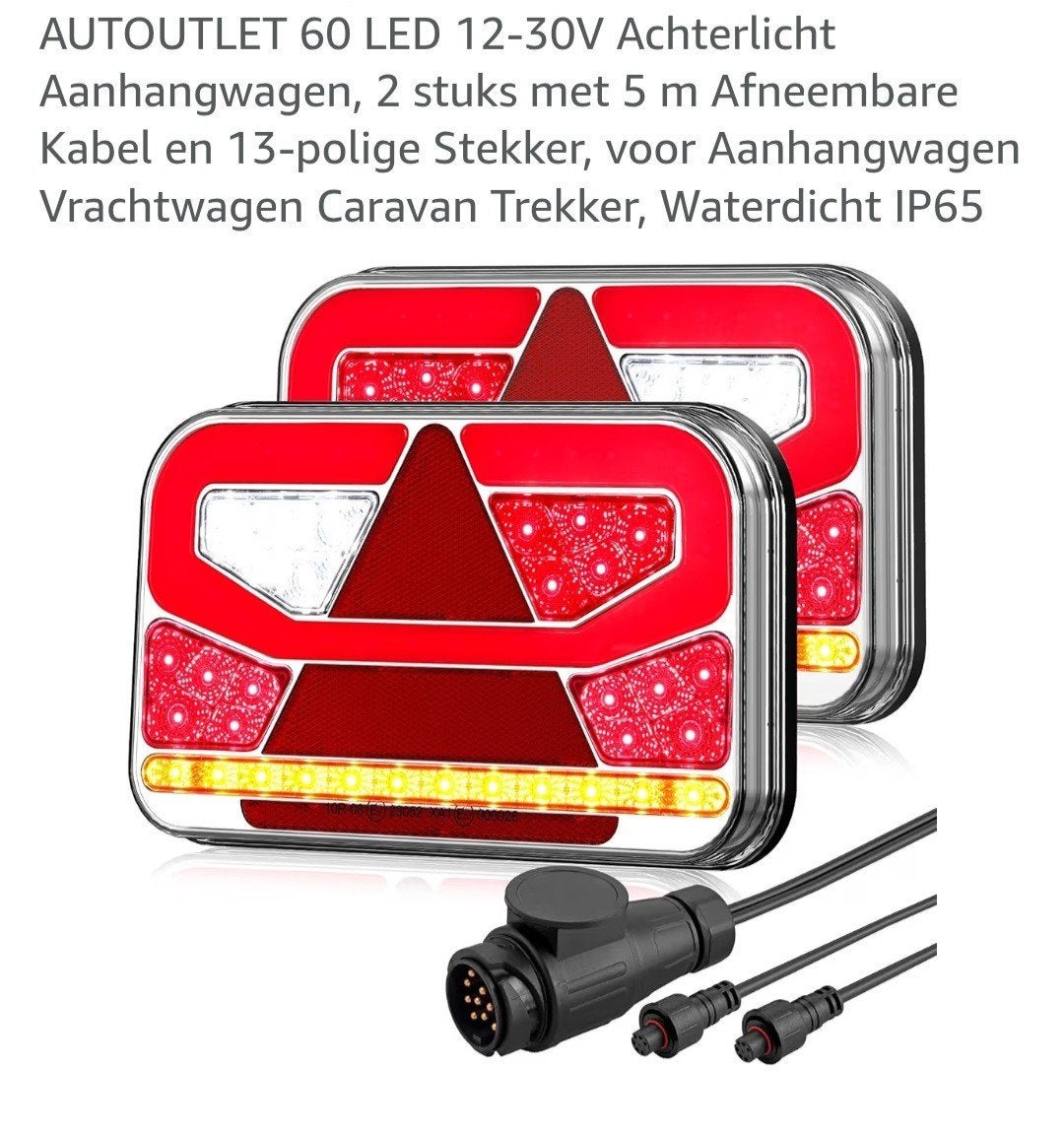 AUTOUTLET 60 LED 12-30V Achterlicht Aanhangwagen, Auto-onderdelen, Verlichting, Ophalen of Verzenden