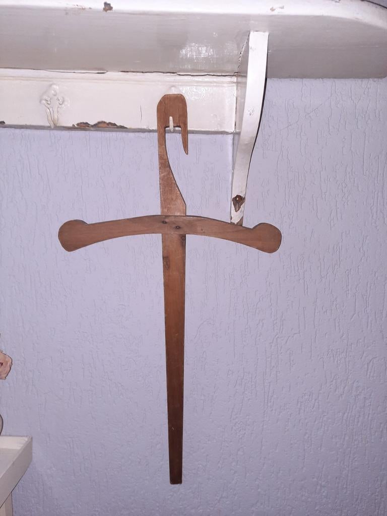 Oude houten kleerhanger., Antiek en Kunst, Ophalen of Verzenden