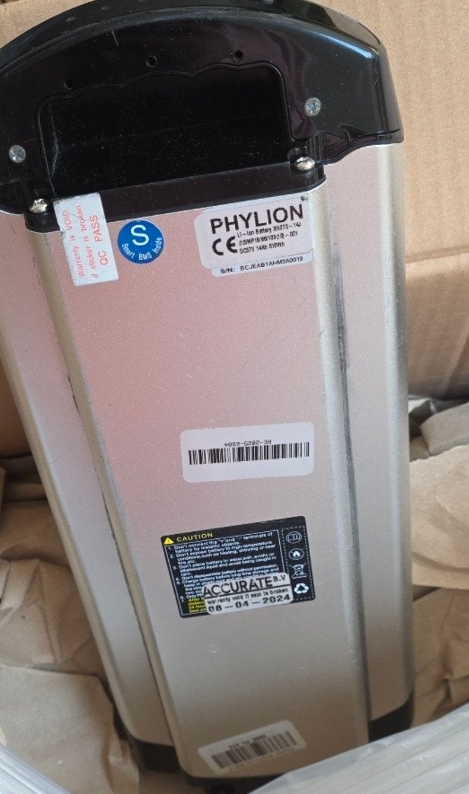 Phylion Fietsaccu XH370-14J (37V - 14Ah - 518Wh) Gekeurd, Gebruikt, No. 188, Wanshou Road, Wuxi New District, Jiangsu, China, Info@phylion.com
