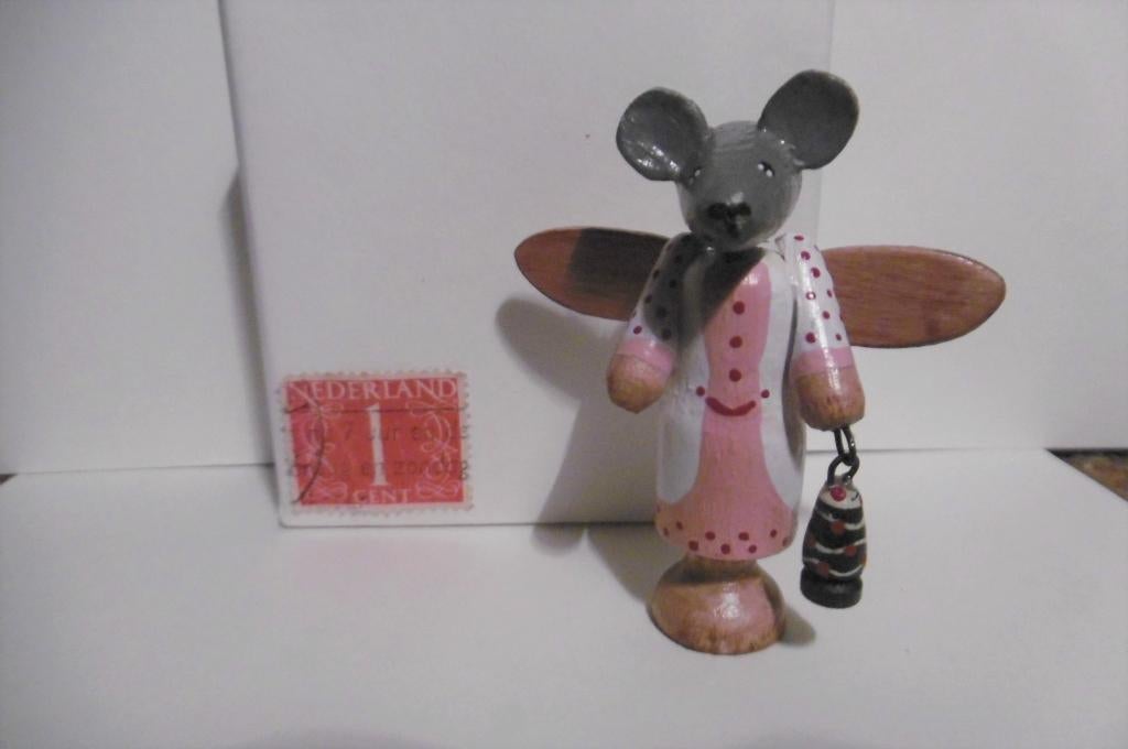 oud houten speelgoed kerst muis engel poppenhuis winkeltje, Diversen, Verzenden