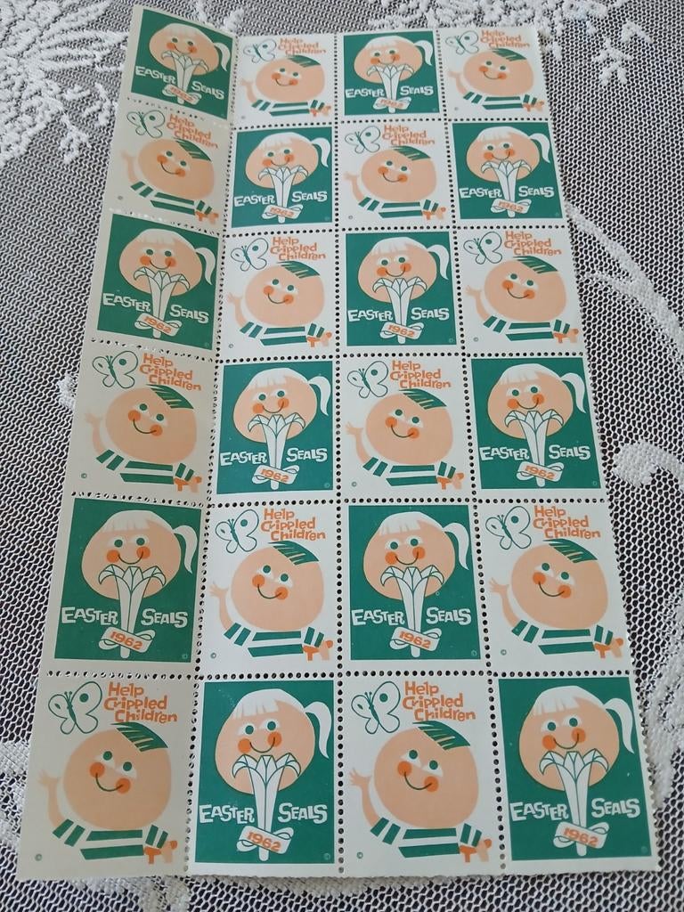 24 Easter(Pasen) sluitzegels 1962, Postzegels en Munten, Ophalen of Verzenden, Overige thema's