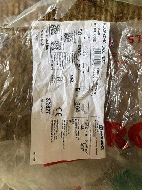 Rockwool Steenwol 50 mm, Doe-het-zelf en Verbouw, Ophalen, 4 tot 8 cm, Vloerisolatie, Nieuw