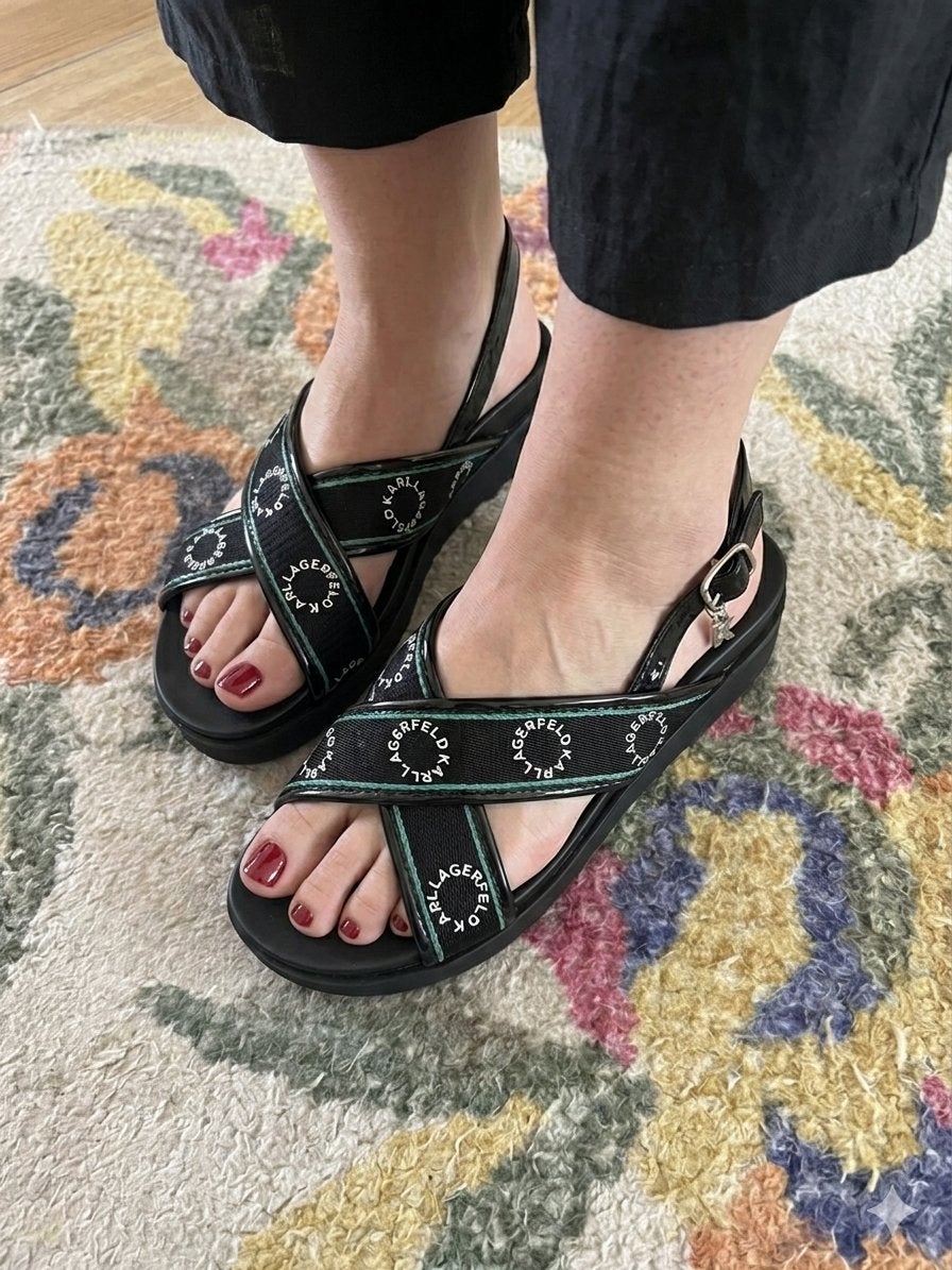 Karl Lagerfeld sandalen maat 38, voetlengte 25 cm, Kleding | Dames, Zwart, Nieuw, Sandalen of Muiltjes, Ophalen of Verzenden