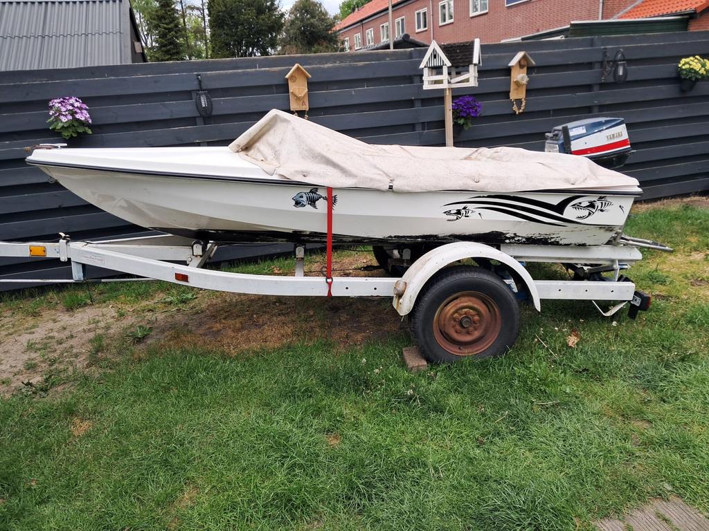 Speedboot 20pk yamaha, Buitenboordmotor, Zo goed als nieuw, Polyester, Speedboot
