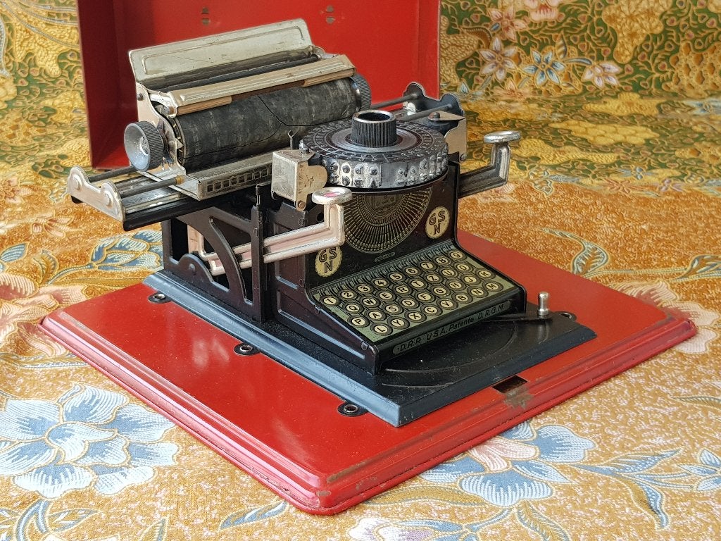 Mooie complete oude Junior typemachine uit Duitsland., Antiek en Kunst, Ophalen of Verzenden