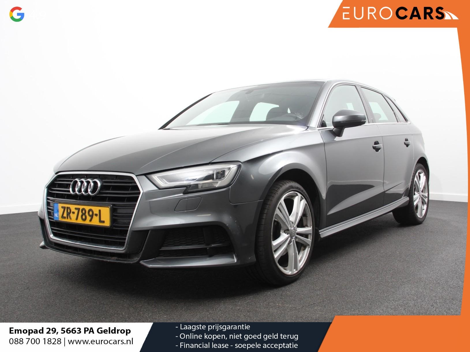 Audi A3 Sportback 1.5 TFSI CNG Automaat S-Line Navigatie Par, Auto's, Audi, Zwart, 4 cilinders, CNG (Aardgas), Leder en Stof
