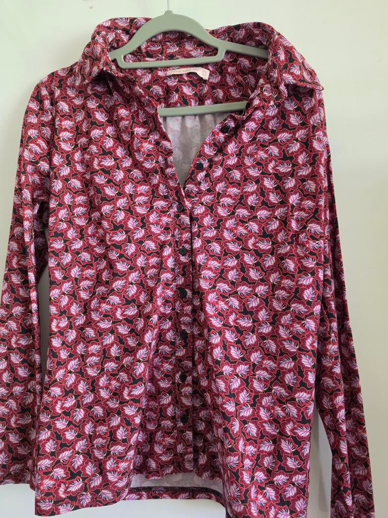 STUDIO ANNELOES blouse met bladprint - rood, zwart, wit, Kleding | Dames, Blouses en Tunieken, Studio Anneloes, Maat 42/44 (L)