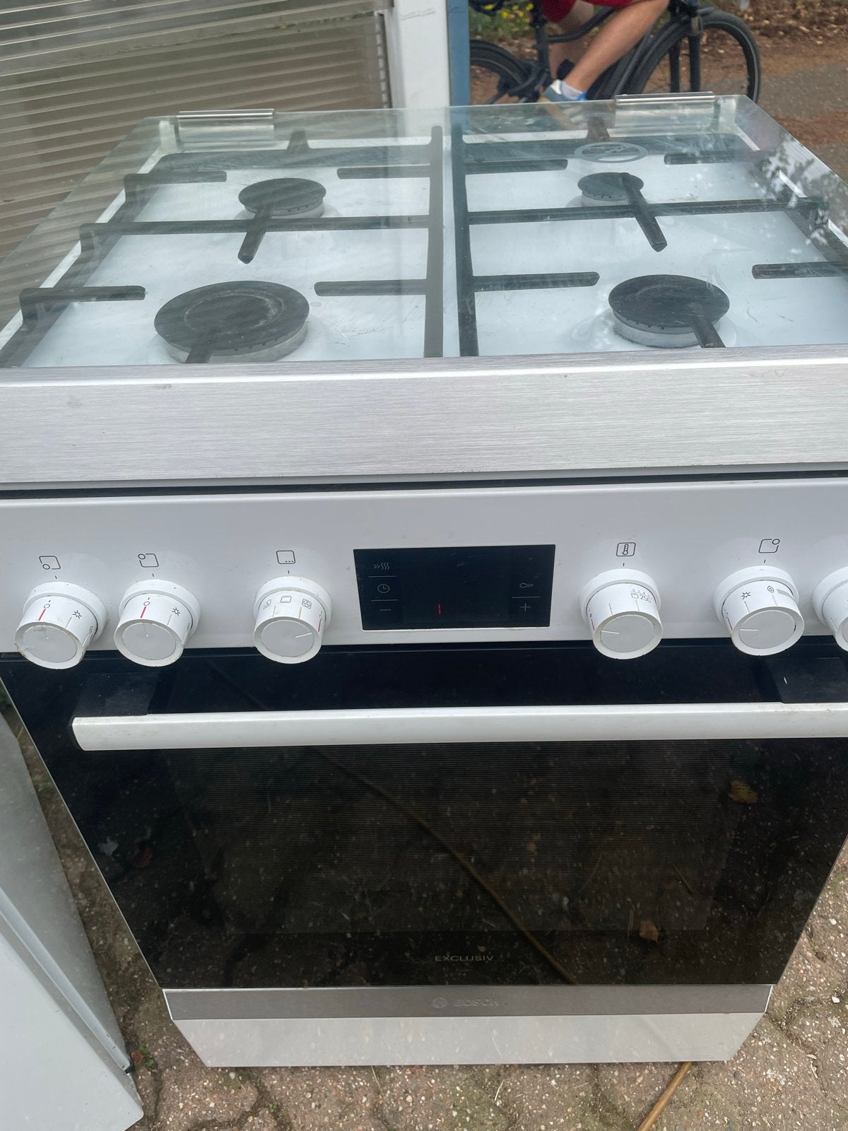 Bosch Exclusiv Gasfornuis met heteluchtoven, Witgoed en Apparatuur, Ophalen, Hete lucht, 60 cm of meer, 4 kookzones