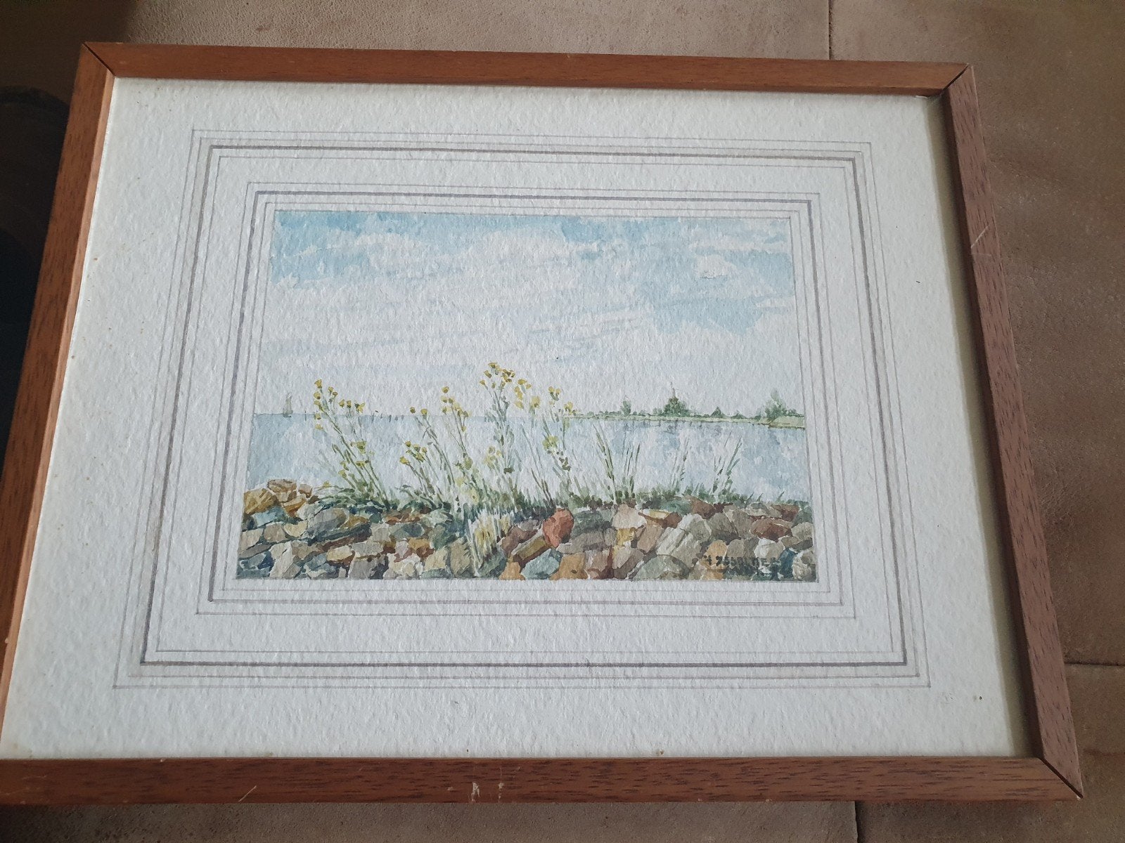 Aquarel IJsselmeer onduidelijk gesigneerd, Ophalen