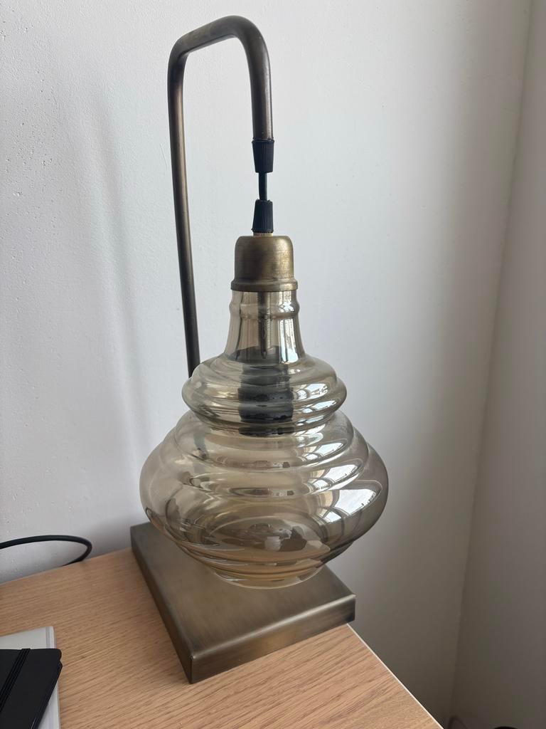 Tafellamp Be Pure Home met glazen kap, Ophalen of Verzenden, Gebruikt, Glas
