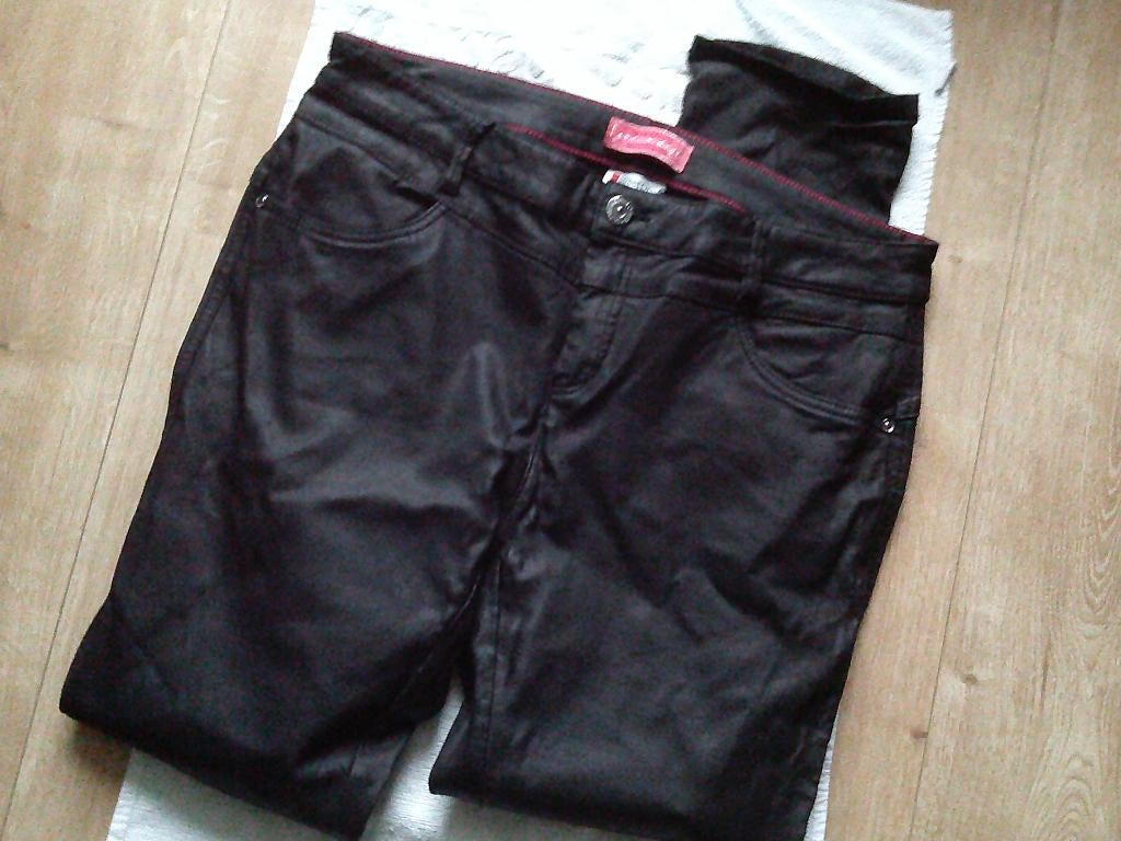 imitatie leer STREET ONE zwart broek 44/L30 -GRATIS zend, Verzenden, Zwart, Maat 42/44 (L), Zo goed als nieuw