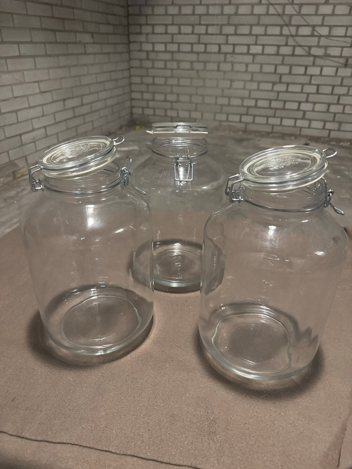 3 Grote Weckpotten - Ideaal voor bewaren en decoratie, Ophalen of Verzenden, Gebruikt, Glas