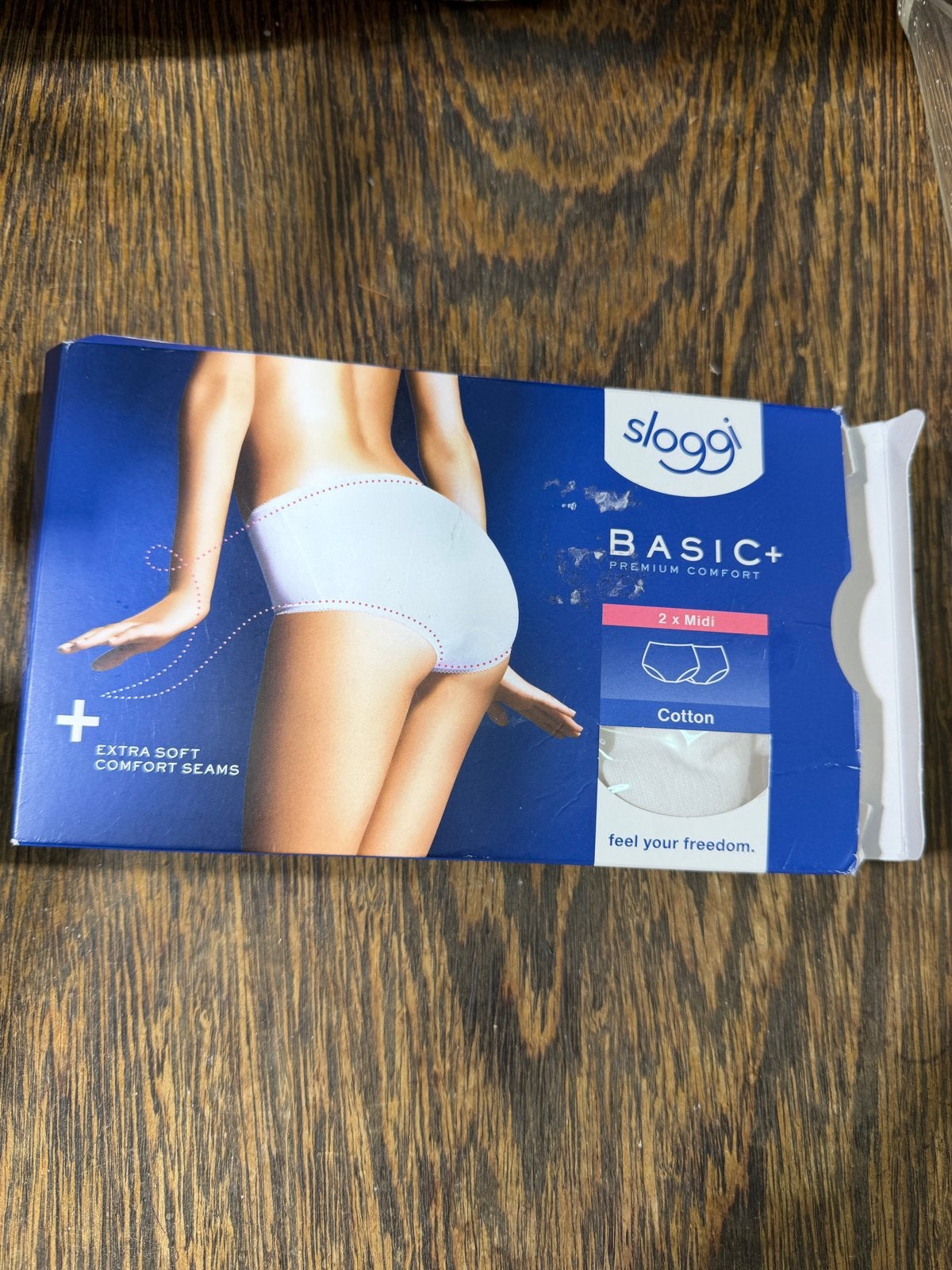 Sloggi Basic+ Midi Katoenen Slips - 2-pack, Ophalen of Verzenden, Wit, Slip