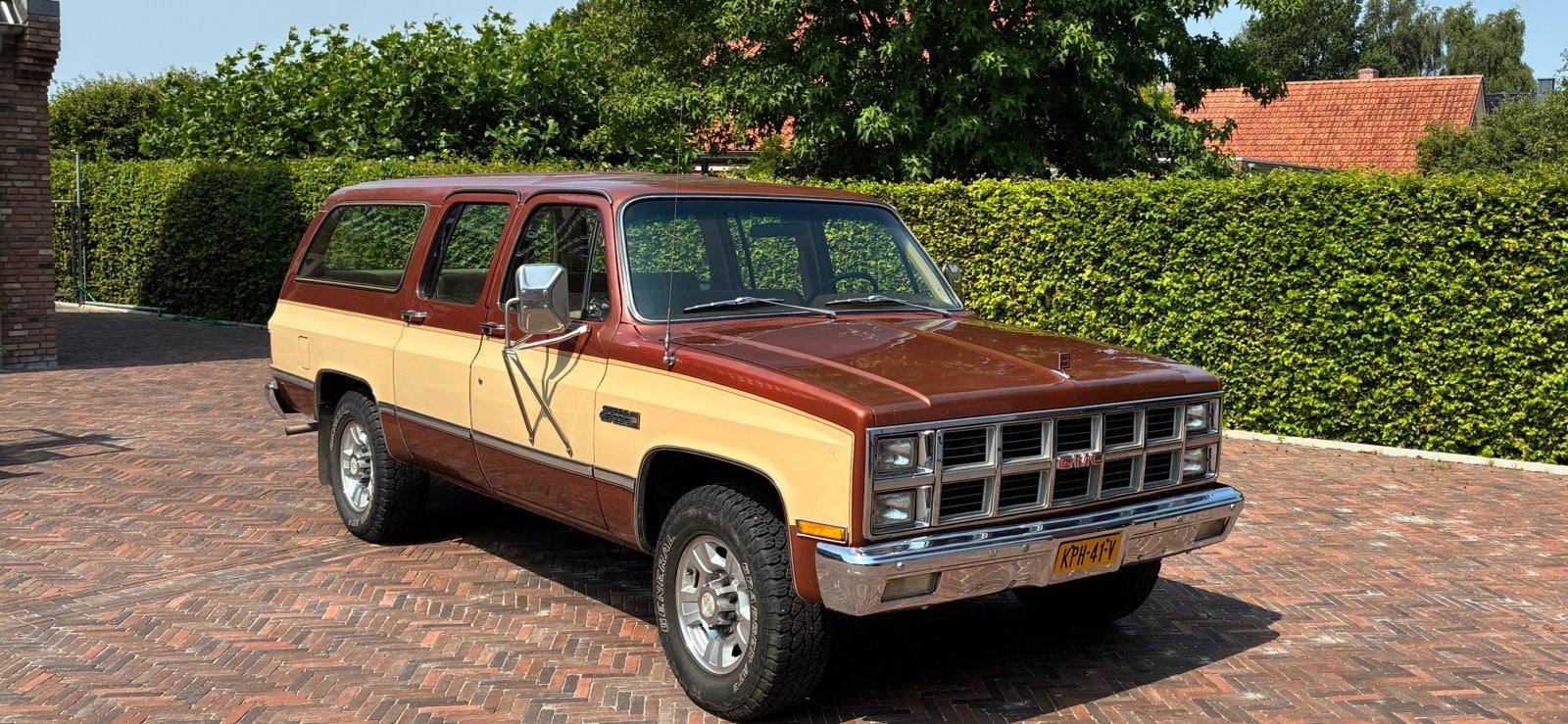 Gmc Suburban 454 1982  zeer originele auto, Auto's, Beige, Bedrijf, SUV of Terreinwagen, Lichtmetalen velgen
