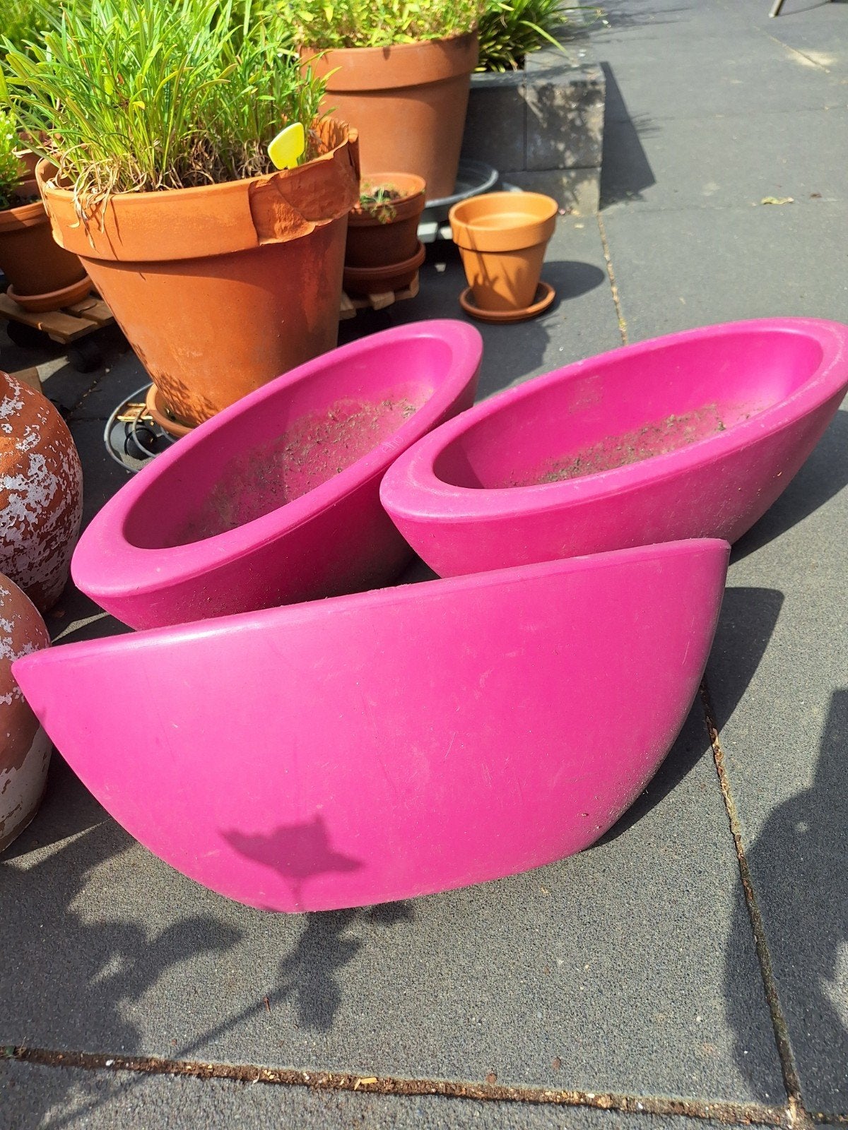 3 stuks ELHO bloembakken 48 cm, Ophalen, Kunststof, Minder dan 30 cm, Balkon