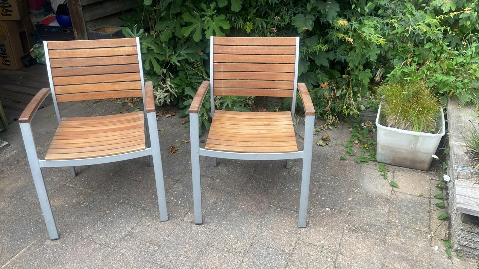 6 tuintafel stoelen in zeer goede staat, Ophalen, Zo goed als nieuw, Hout