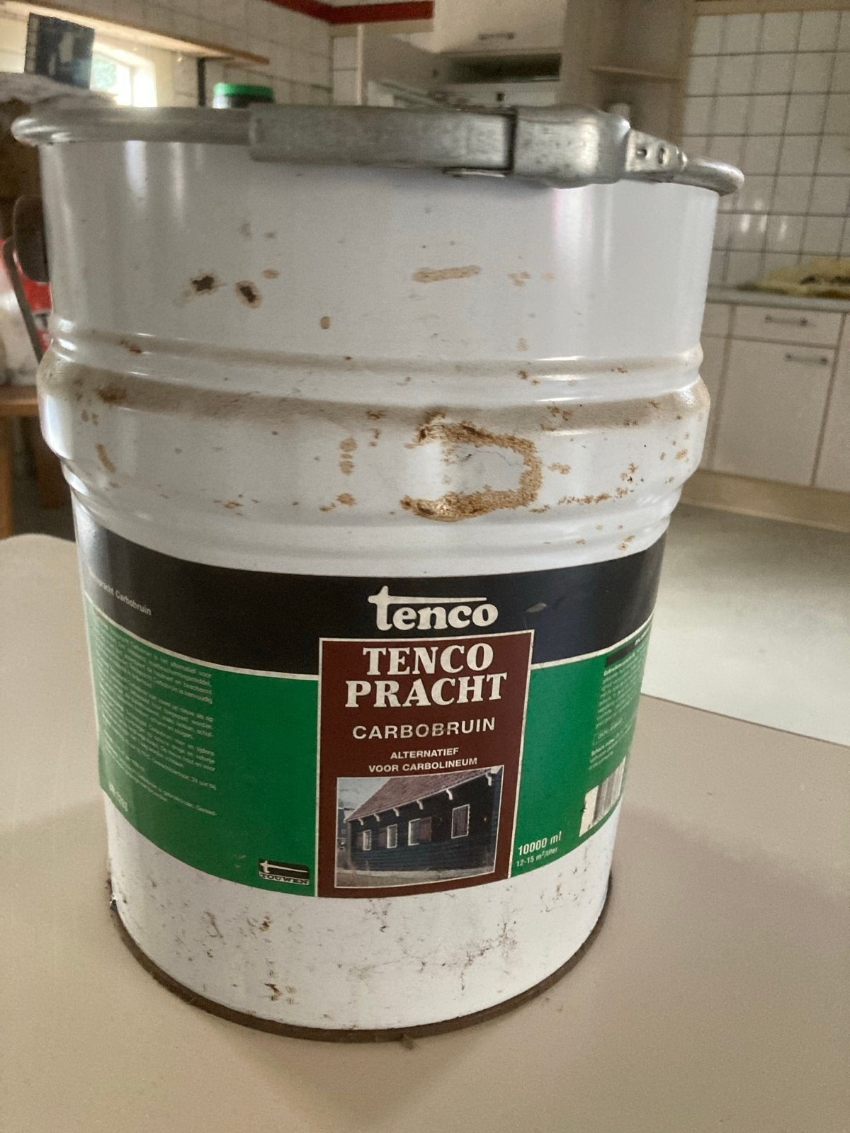Tenco Pracht Carbobruin - 10 liter beits, Doe-het-zelf en Verbouw, Bruin, 5 tot 10 liter, Nieuw, Beits
