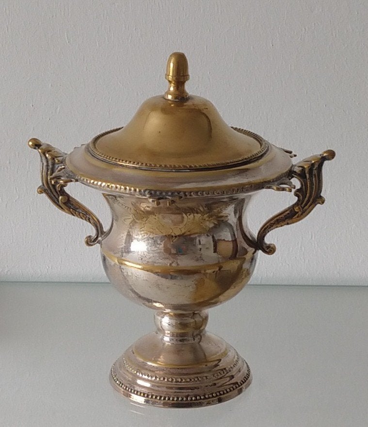 suikerpot D.E. silverplated, empire style, volgnr 16, Antiek en Kunst, Antiek | Goud en Zilver, Ophalen of Verzenden, Zilver