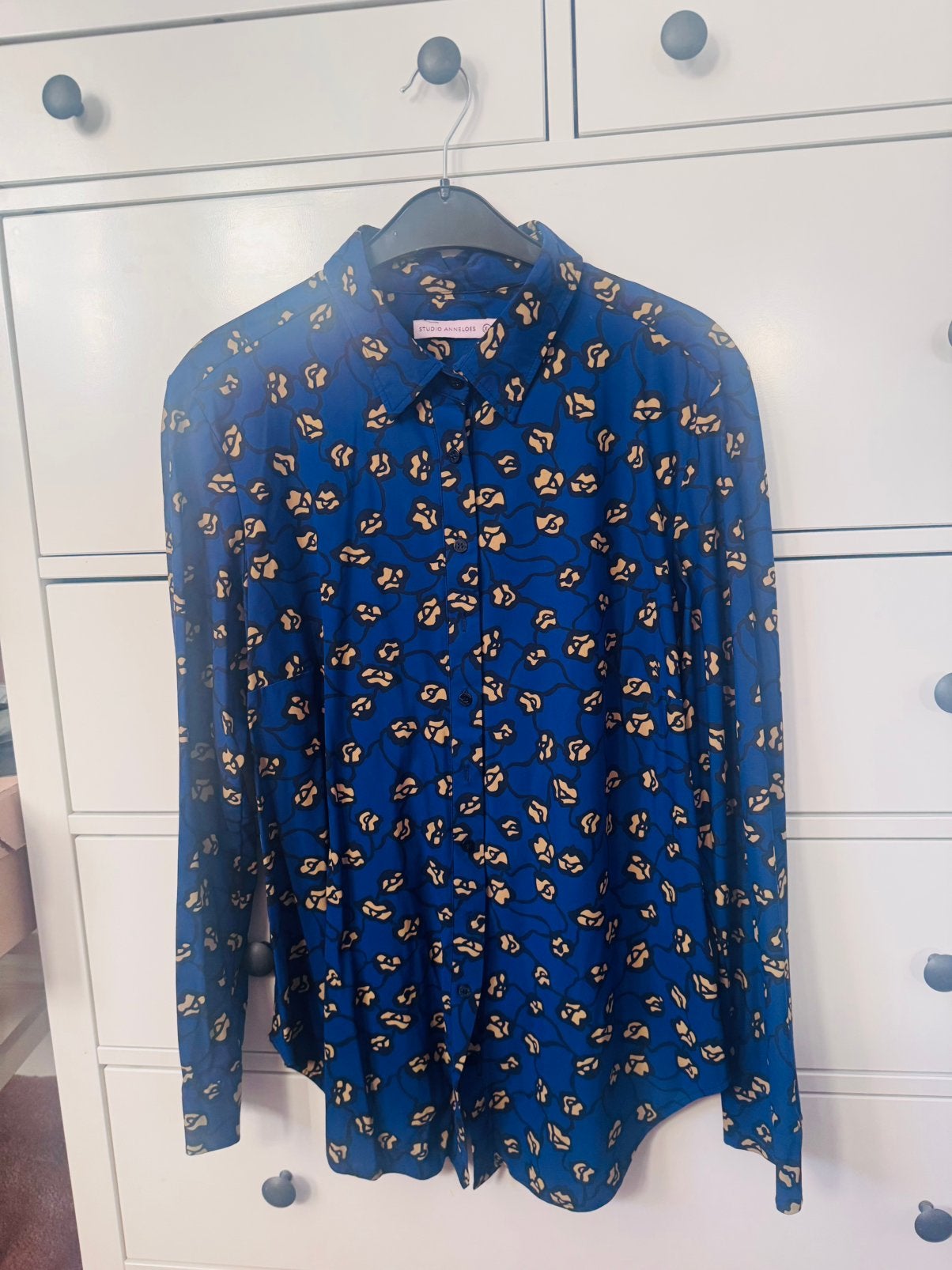 Studio Anneloes leuke blauw gele Poppy blouse maat XL, Verzenden, Zo goed als nieuw, Maat 42/44 (L), Blauw