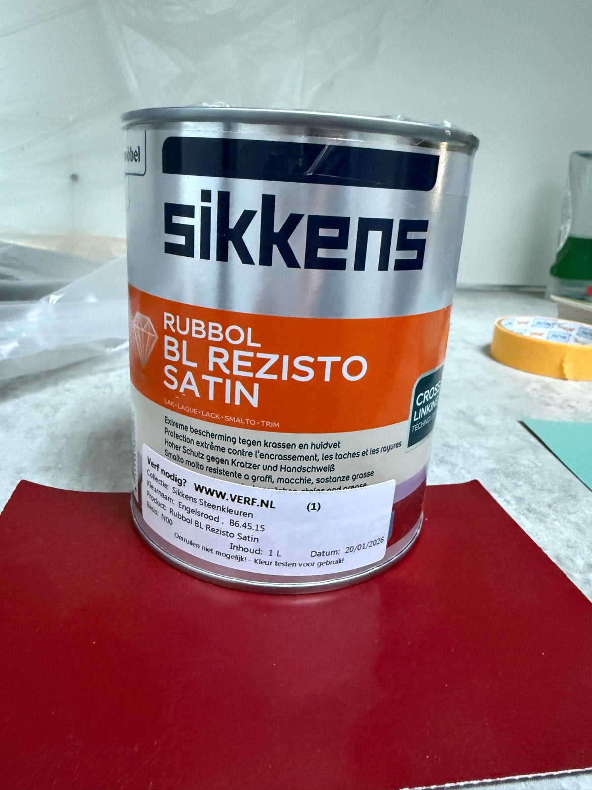 Sikkens Rubbol BL Rezisto Satin Engelsrood 1L, Ophalen, Nieuw, Lak, Minder dan 5 liter