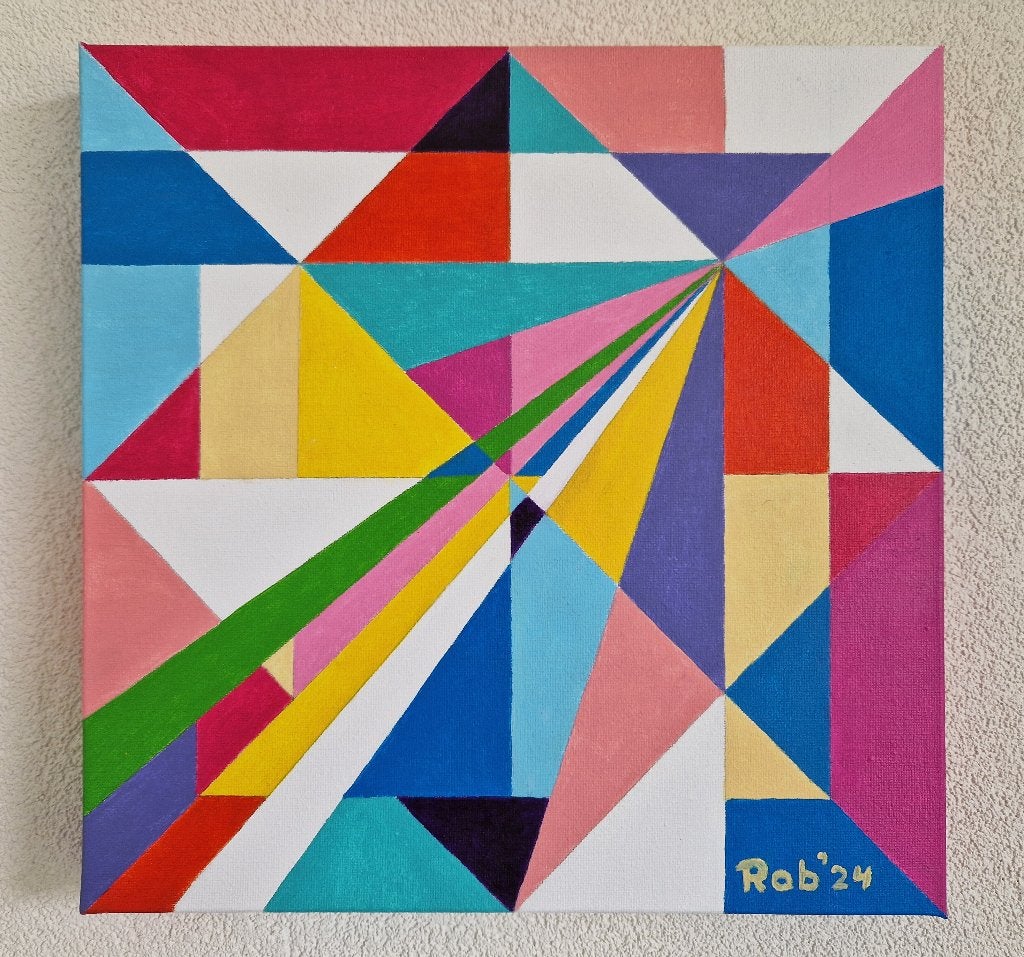 Abstract Kleurrijk Schilderij - Geometrische Kunst, Ophalen