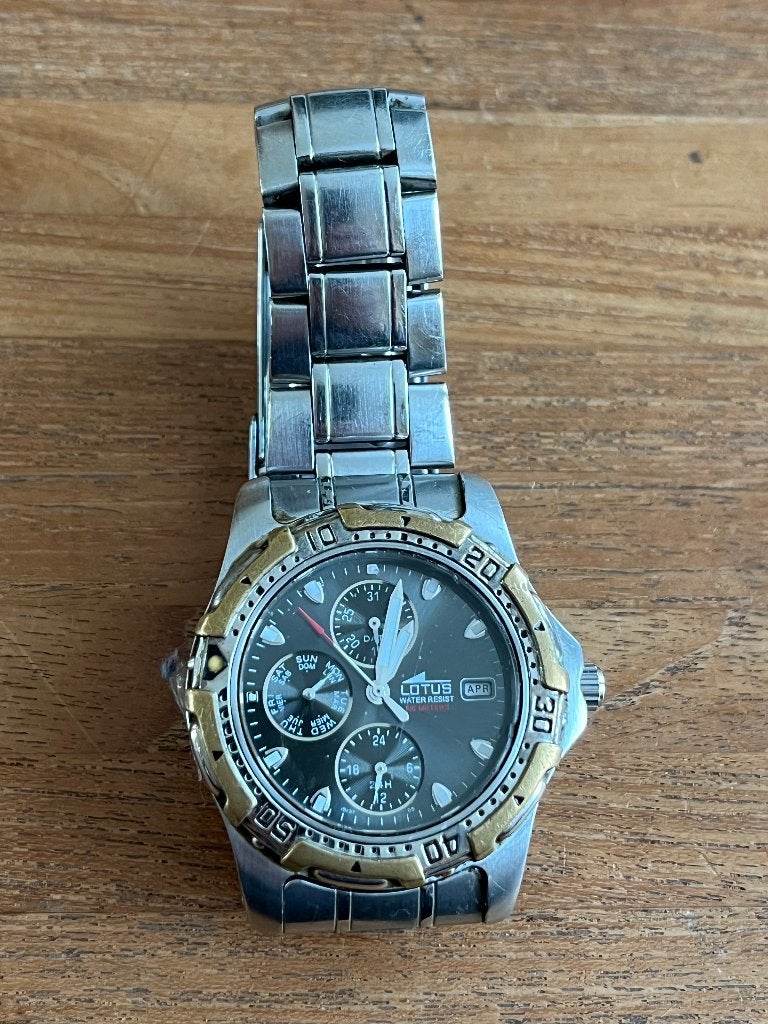 Retro , vintage Lotus 15137 JUAN horloge ., Sieraden, Tassen en Uiterlijk, Overige merken, Staal, Gebruikt, Polshorloge