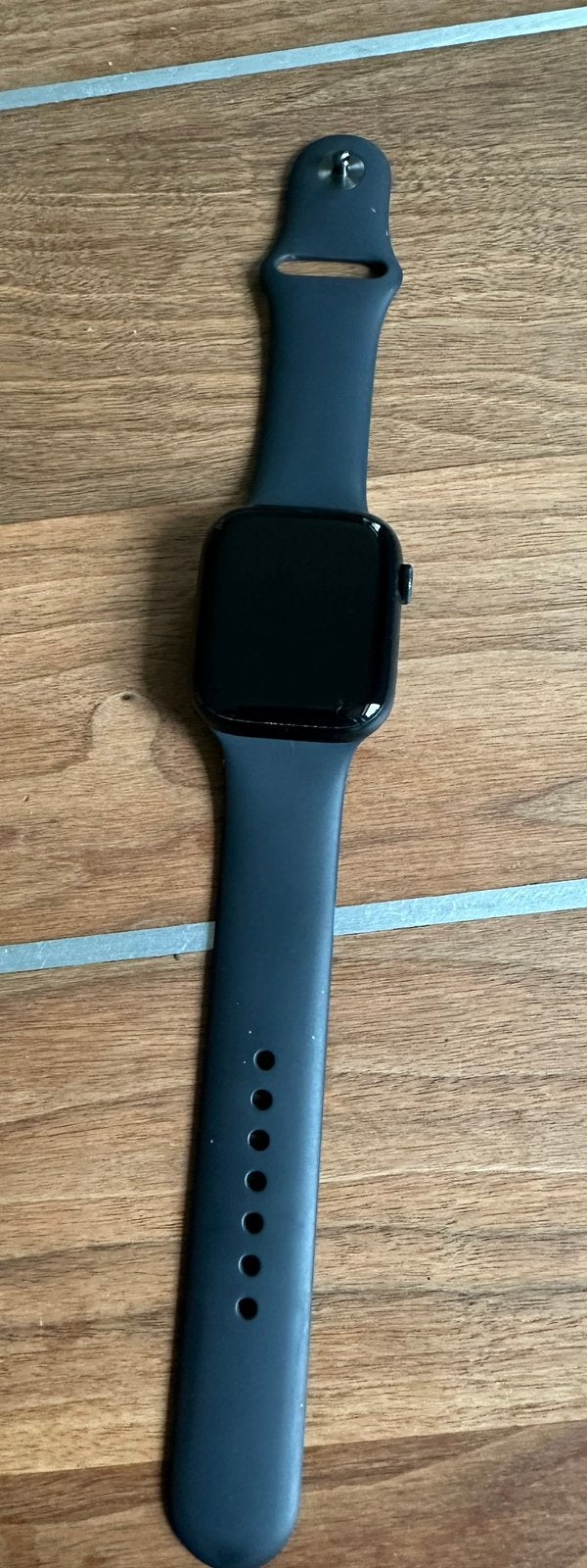 Apple Watch Series 7 45mm Midnight Alu Sport Band GPS, Ophalen, Blauw, IOS, Zo goed als nieuw