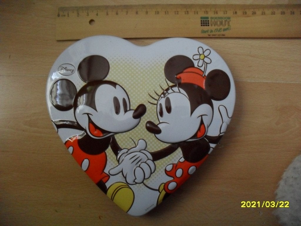 Blik van Disney met Mickey en Minnie Mouse. Perfecte staat, Verzamelen, Disney, Ophalen of Verzenden, Mickey Mouse, Zo goed als nieuw