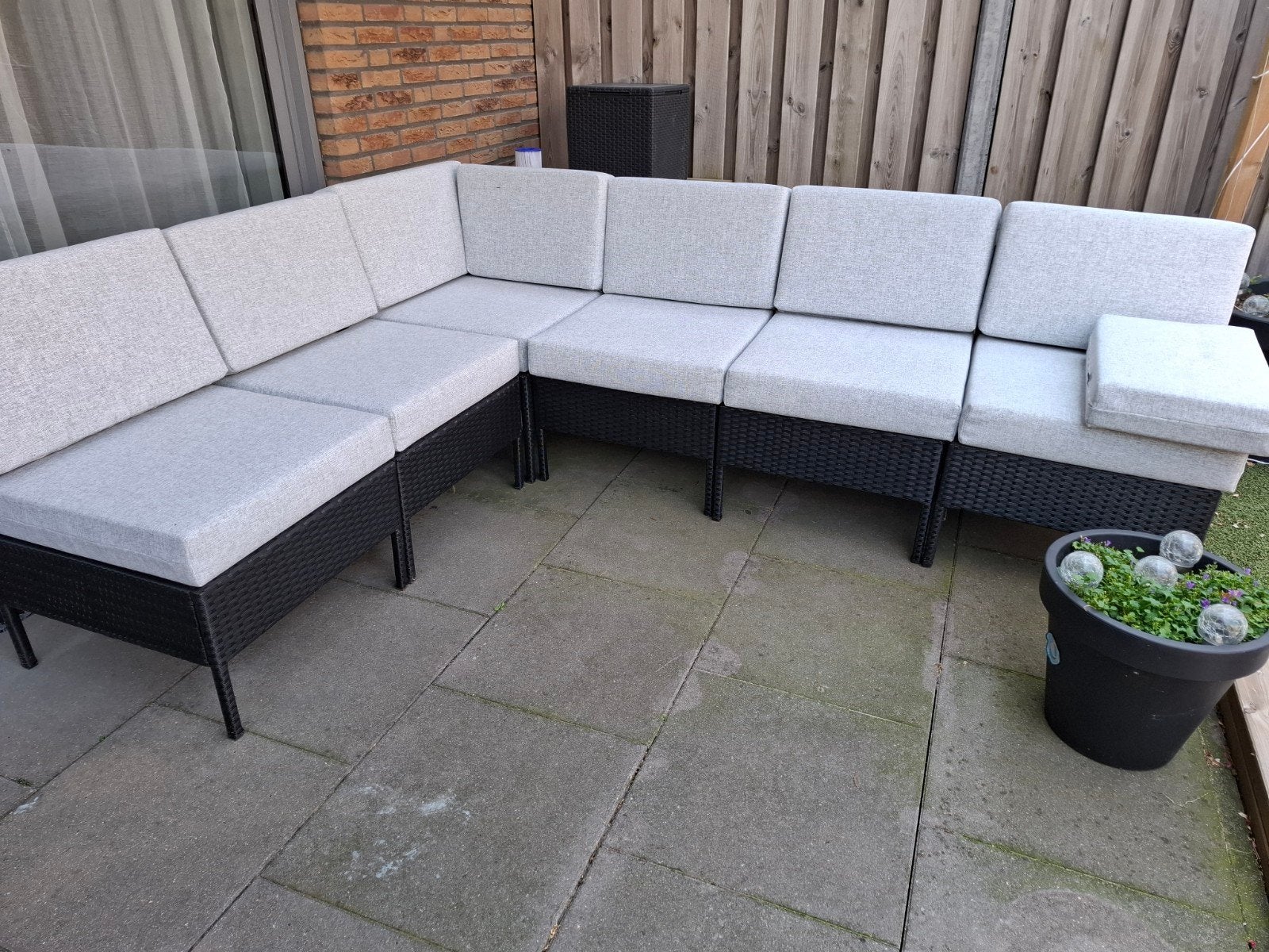 Loungeset met op maat gemaakte kussens, Ophalen, Zo goed als nieuw