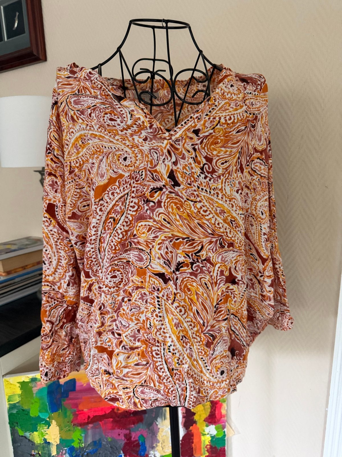 Natura Blouse met Paisley Print - Maat L, Ophalen of Verzenden, Zo goed als nieuw, Maat 42/44 (L), Meerkleurig