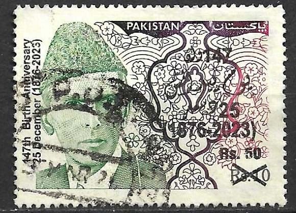 Pakistan 2023 147e geboortedag Mohammed Ali Jinnah, Verzenden, Gestempeld, Zuid-Azië