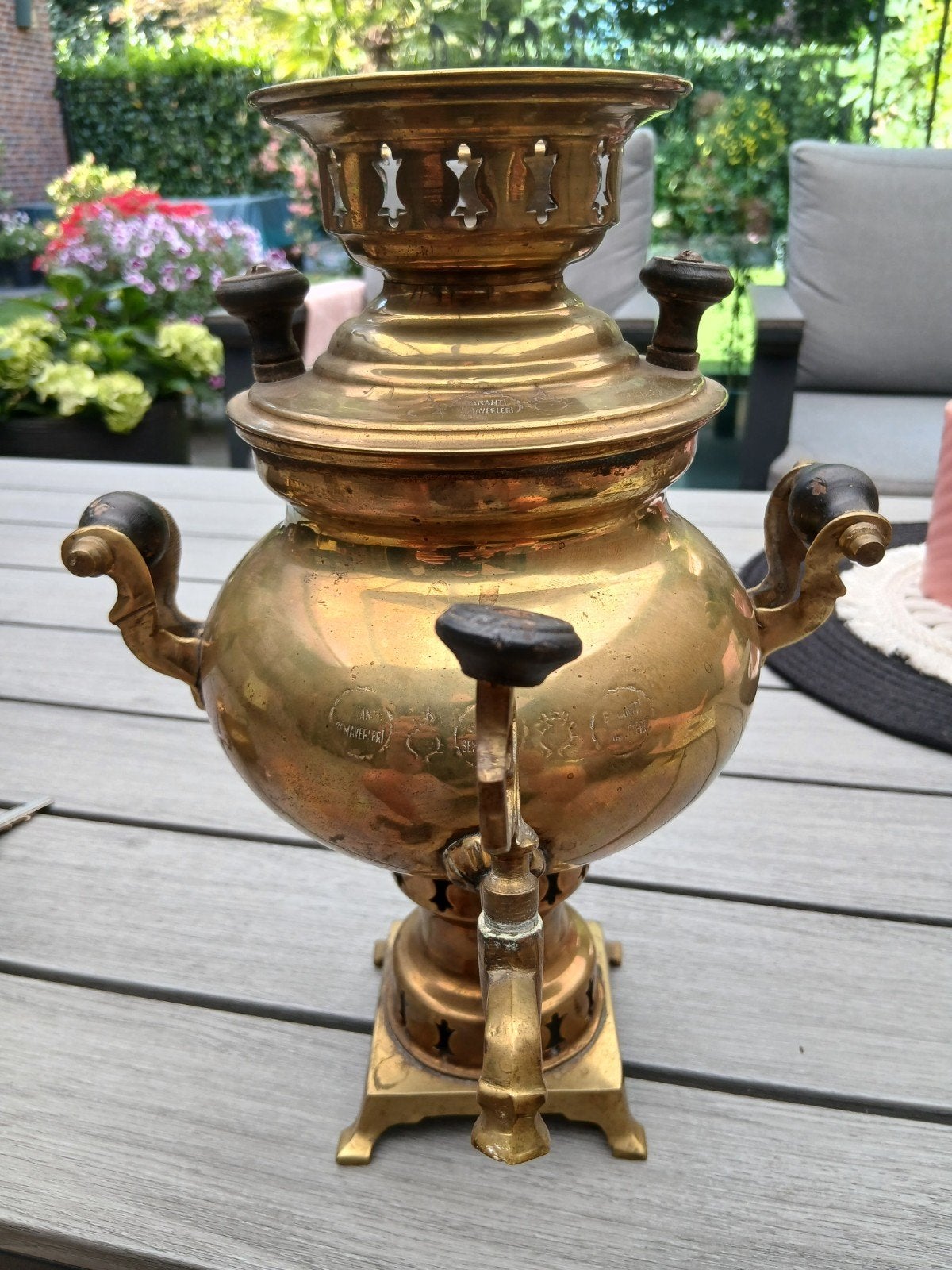 Antieke koperen Samovar - Decoratief theewaterapparaat, Ophalen of Verzenden