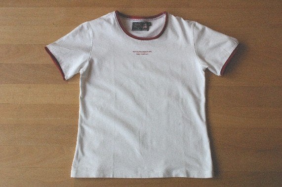 ZGAN: Riverwoods stralend wit shirtje rood afgebiest; 164, Meisje, Ophalen of Verzenden, Zo goed als nieuw, Shirt of Longsleeve