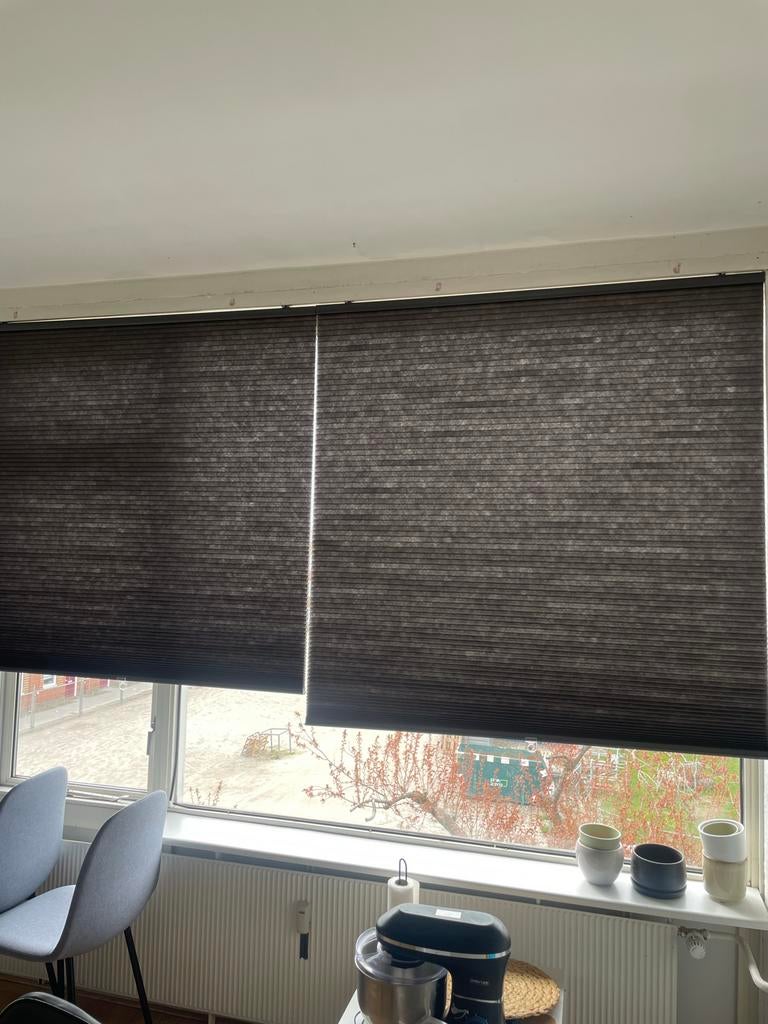 Ikea HOPPVALS plisségordijnen, deels verduisterend 140x210cm, Ophalen, Zo goed als nieuw, Grijs