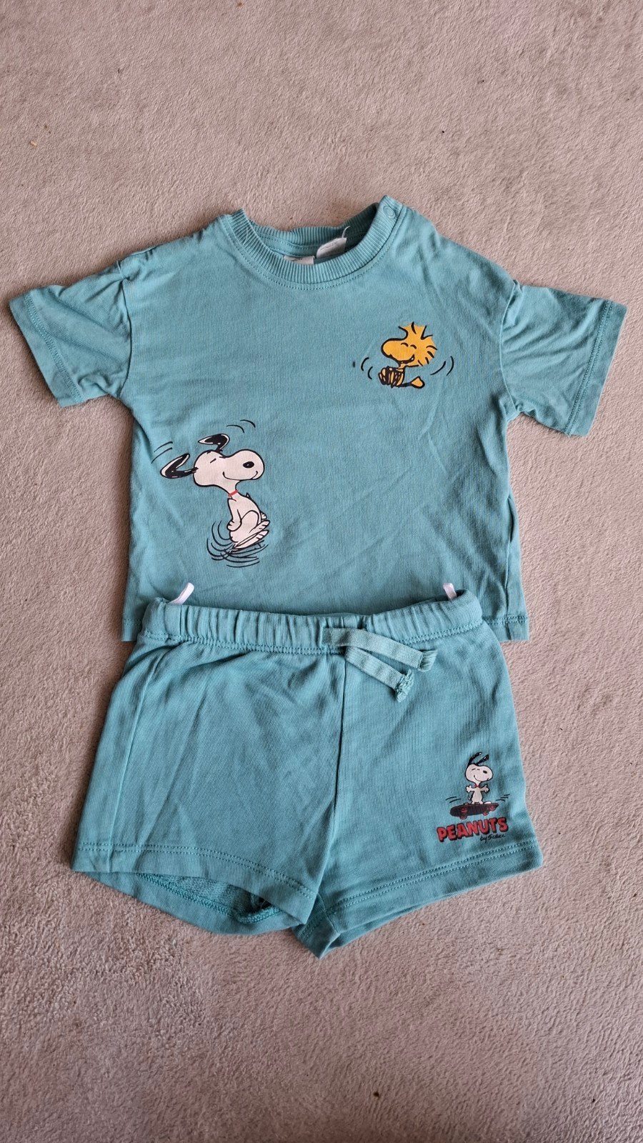 H&M Peanuts setje maat 68 - zo goed als nieuw, Kinderen en Baby's, Babykleding | Maat 68, Jongetje of Meisje, H&M, Ophalen of Verzenden