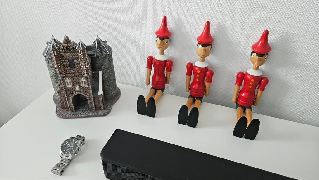 Te koop 3 puntgave houten Pinokkio beelden., Ophalen of Verzenden, Zo goed als nieuw