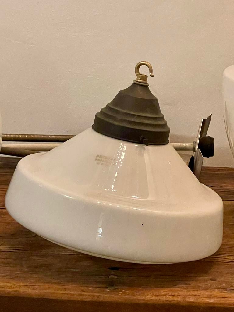 Vintage opaline melkglazen lampen Philips, Ophalen of Verzenden, Gebruikt, Glas, 50 tot 75 cm