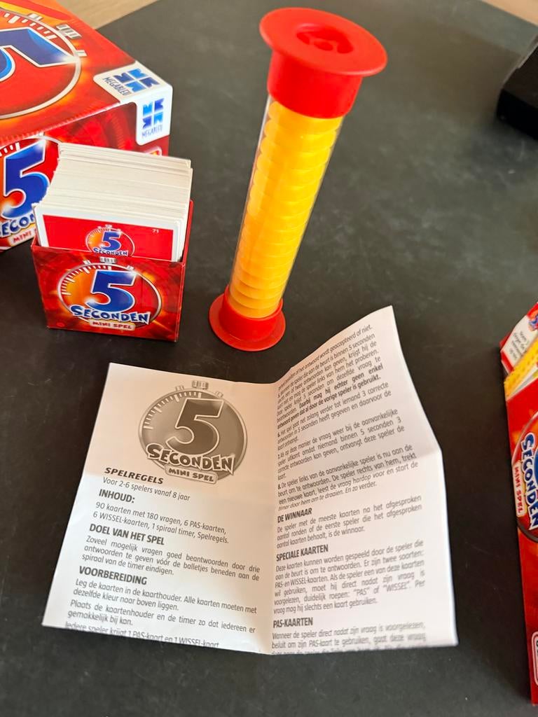 5 Seconden Mini Spel, Hobby en Vrije tijd, Drie of vier spelers, Ophalen of Verzenden, Gebruikt, Reisspel