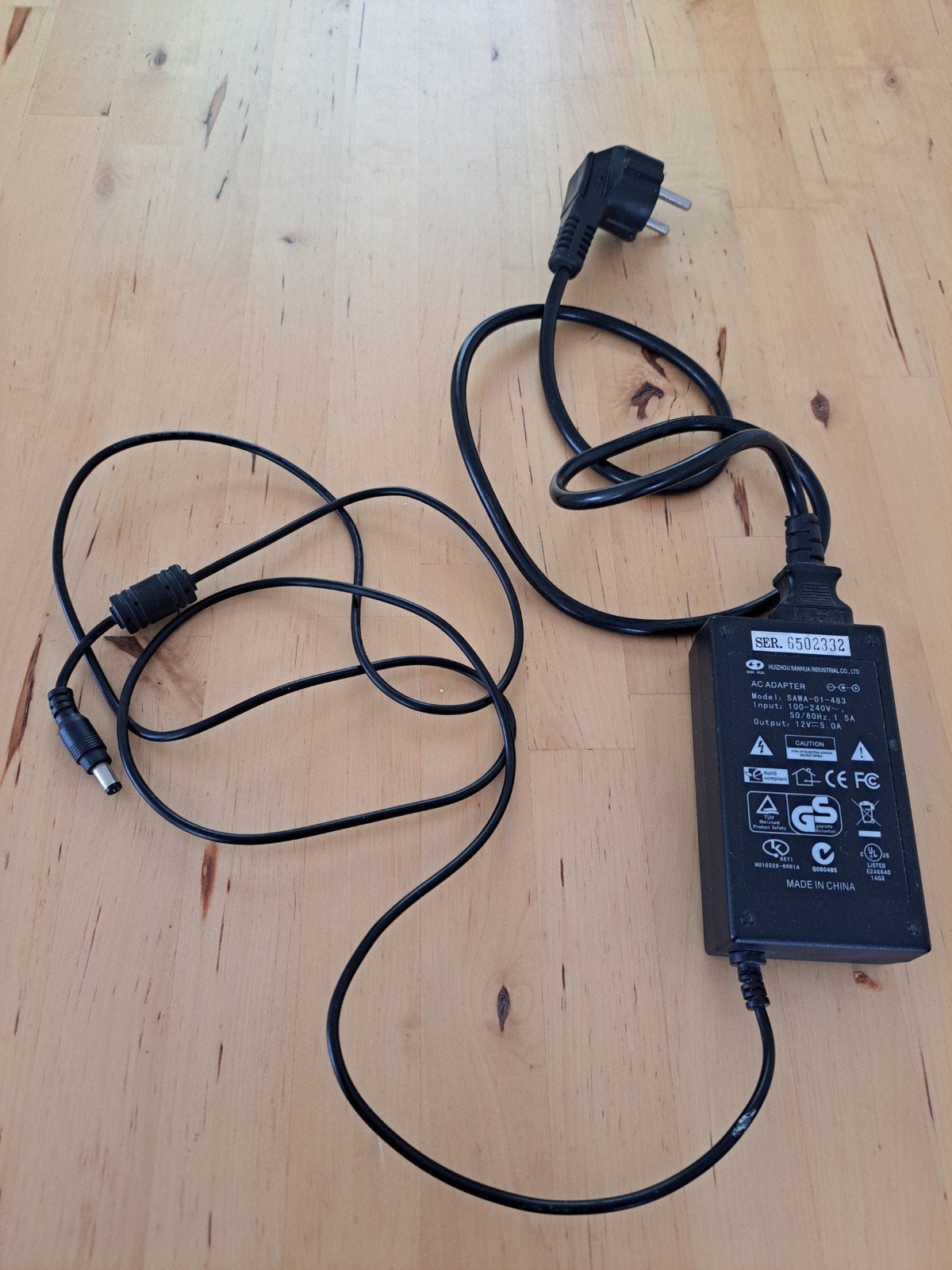 AC Adapter 12V 5A - Model SAWA-01-483, Ophalen of Verzenden, Gebruikt