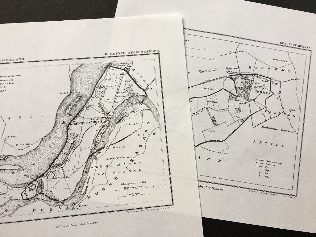 Gemeente kaarten van Gelderland. Aalten t/m Zutphen. (1865), Boeken, 2000 tot heden, Ophalen of Verzenden, Nederland, Landkaart