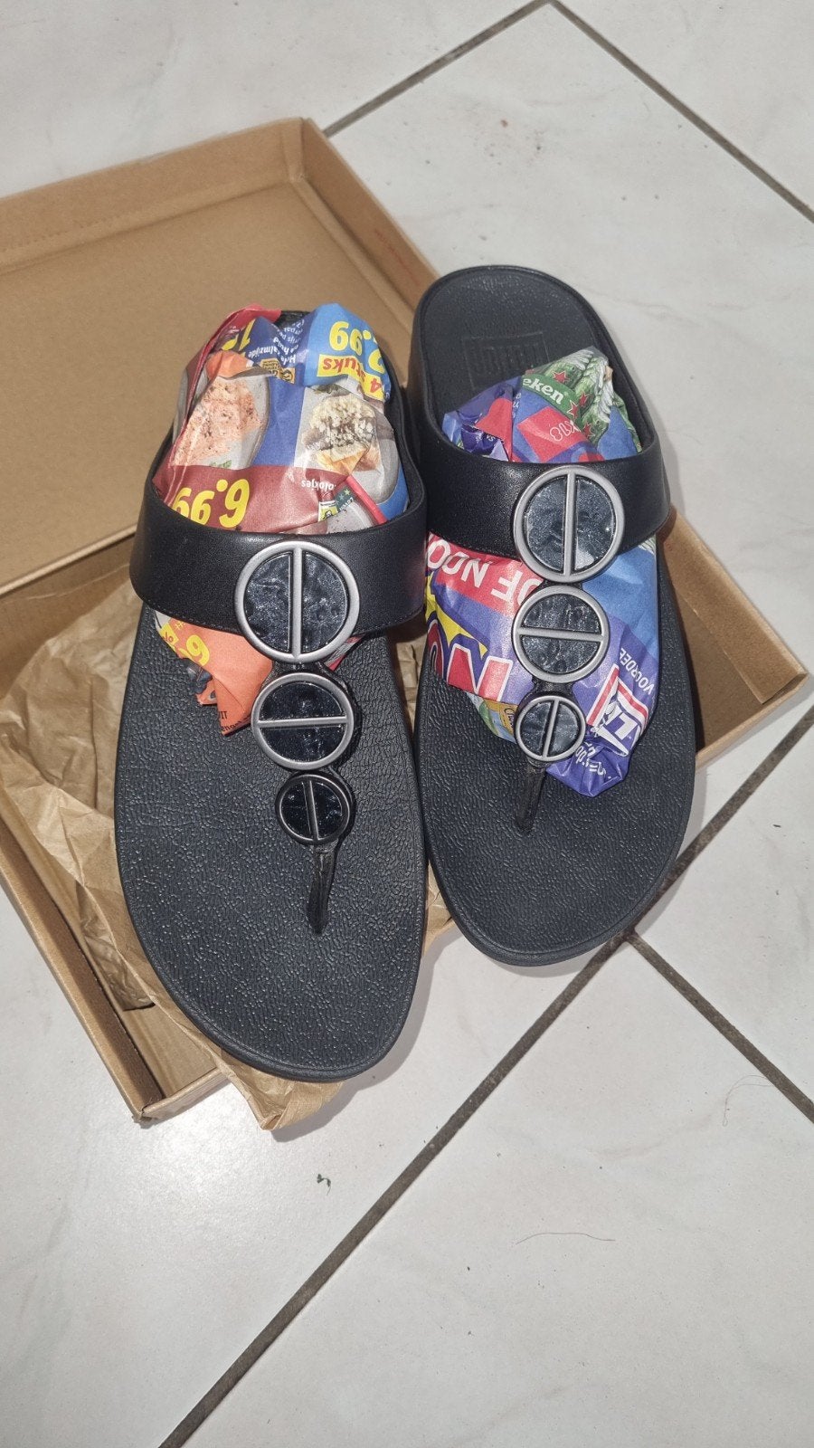 FitFlop slippers zwart maat 40, Slippers, Verzenden, Zwart, FitFlop