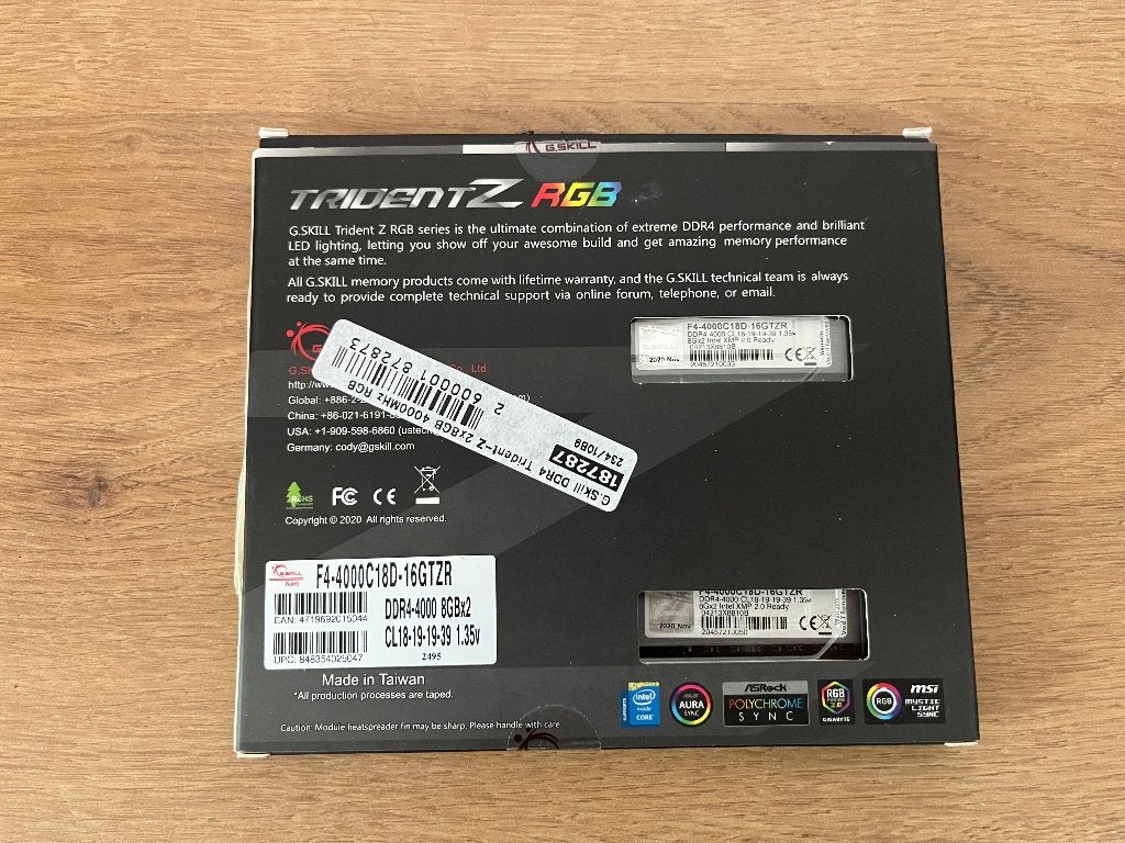Garantie! ~ G.Skill Trident 4x8GB (32GB) 4000MHz, Computers en Software, 32 GB, Halderhof 16, 6721 XR BENNEKOM, DDR4, Ophalen of Verzenden