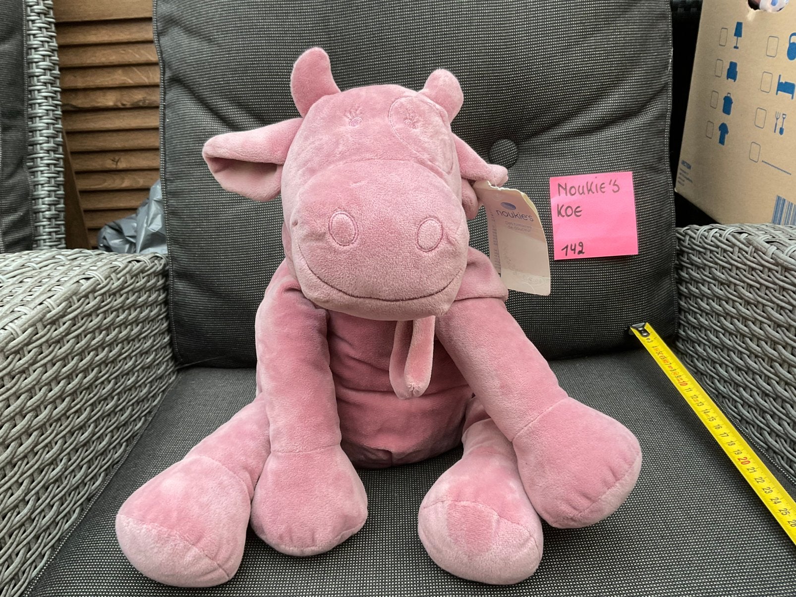 Nieuwe paars roze oudroze NOUKIE’S koe knuffel 40cm, Ophalen, Nieuw, Koe