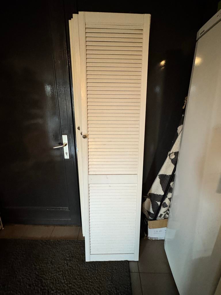 Set van 3 witte louvre deuren, Doe-het-zelf en Verbouw, Ophalen, Gebruikt, Minder dan 80 cm, Binnendeur