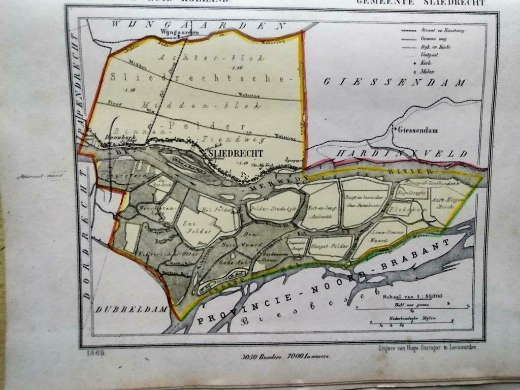 169 / Sliedrecht/ Baanhoek/ Litho 1869 Kuyper ZH, Ophalen of Verzenden