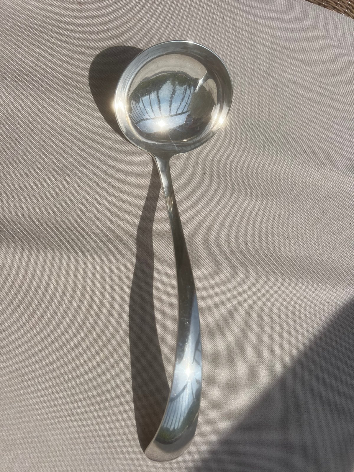 Soeplepel Orno Silver 40 Haags Lofje / verzilverd, Antiek en Kunst, Antiek | Bestek, Ophalen of Verzenden
